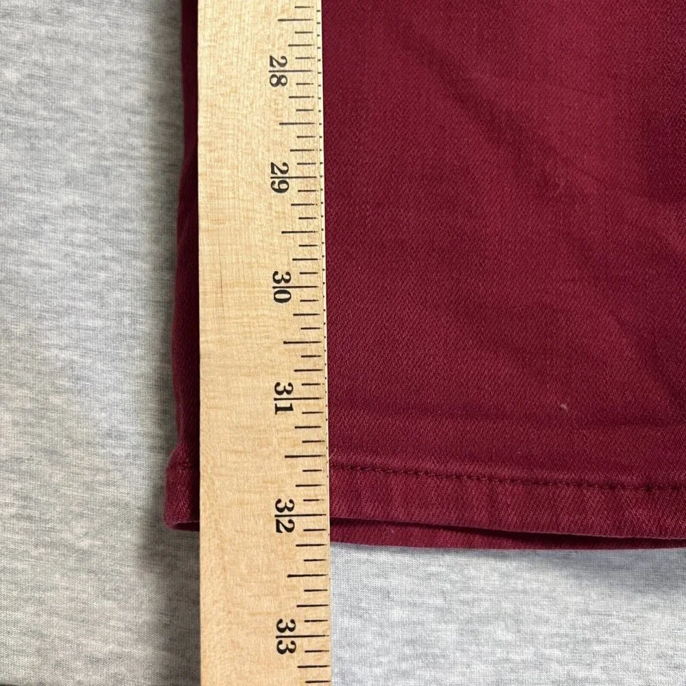 Judy Blue High Waist Bib Overalls Jeans Womens Extra Large Red‎ Boyfriend Cuff